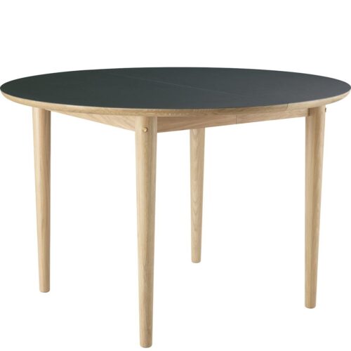 C65E Bjørk- Extendable Round Dining Table ø115cm- Natural Oak/ Dark Green C65E Bjørk- Extendable Round Dining Table ø115cm- Natural Oak/ Dark Green