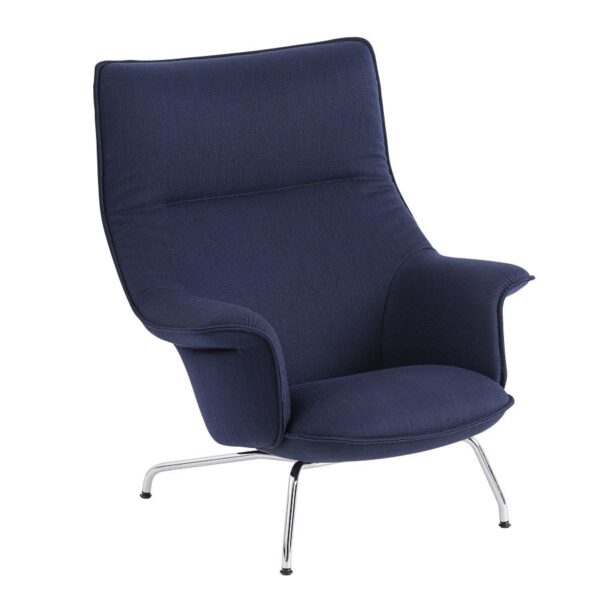 Doze Lounge Chair- Balder 782 (Dark Blue)/ Chrome