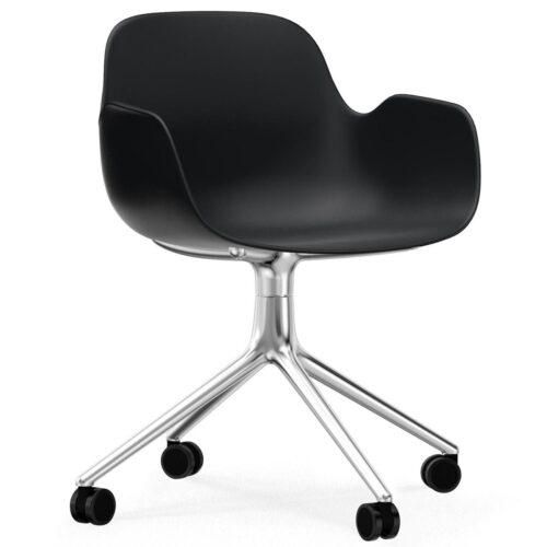 Form Armchair Swivel with Castors, aluminium base- more colours Form Armchair Swivel with Castors, aluminium base- more colours