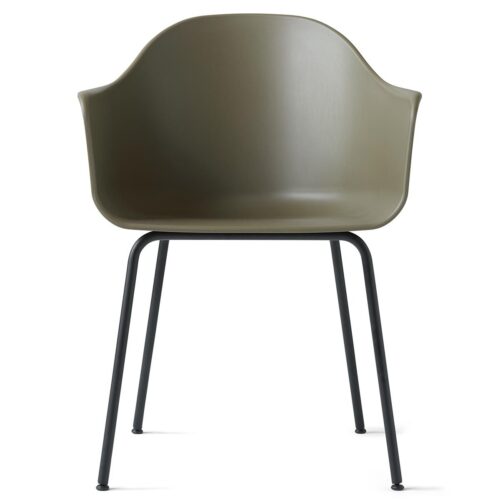 Harbour Dining Chair, Metal Base- Olive/ Black Harbour Dining Chair, Metal Base- Olive/ Black