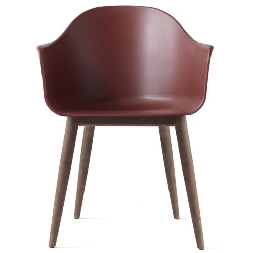 Harbour Dining Chair, Wood Base- Burned Red/ Natural or Dark Stained Oak Harbour Dining Chair, Wood Base- Burned Red/ Natural or Dark Stained Oak