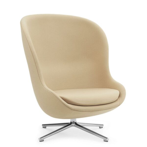 Hyg Lounge Chair High Swivel- Camira Synergy/ Aluminum