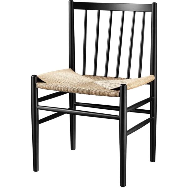 J80 Classic Wooden Chair with Woven Seat- Black J80 Classic Wooden Chair with Woven Seat- Black