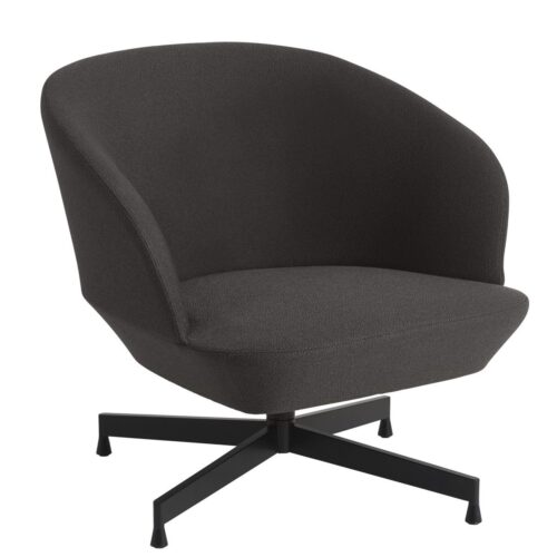 Oslo Lounge Chair, Swivel Base- Black / Ocean 50