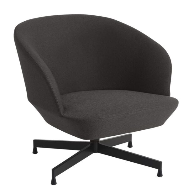 Oslo Lounge Chair, Swivel Base- Black / Ocean 50