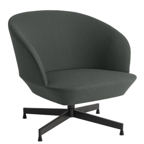 Oslo Lounge Chair, Swivel Base- Black / Twill Weave 990