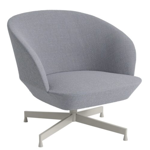 Oslo Lounge Chair, Swivel Base- Grey / Colline 737