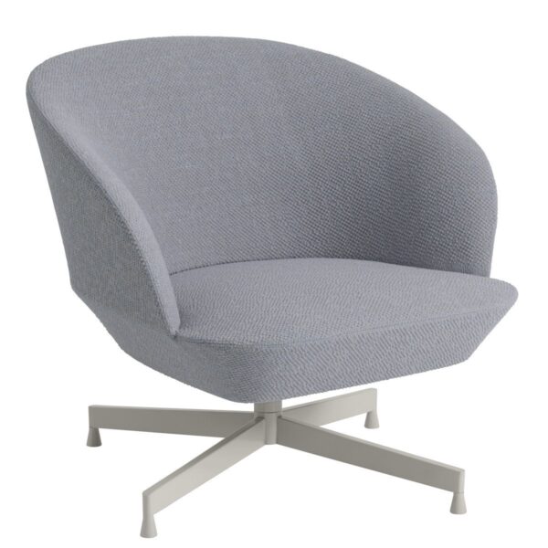 Oslo Lounge Chair, Swivel Base- Grey / Colline 737