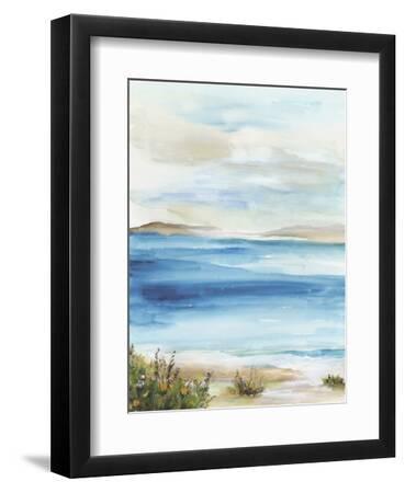 Blue Beach II - Black Framed Art Print Wall Art, 9x12