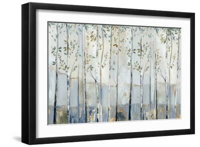 Blue Birch Forest Glade - Black Framed Art Print Wall Art, 18x12