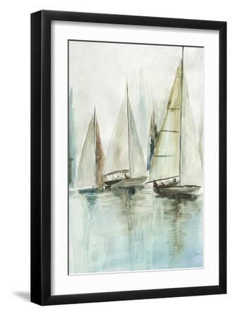 Blue Sailboats III - Black Framed Art Print Wall Art, 12x18