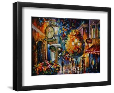 Cafe in the Old City - Black Framed Art Print Wall Art, 12x9