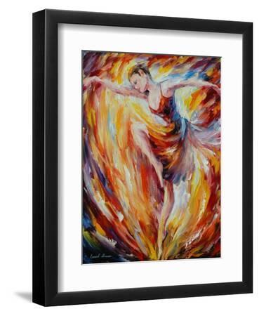 Flaming Dance - Black Framed Art Print Wall Art, 9x12
