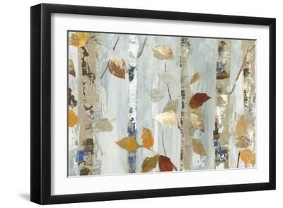 Leaves on Birch - Black Framed Art Print Wall Art, 18x12