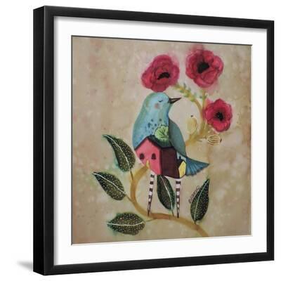 Les Pavots - Black Framed Art Print Wall Art, 16x16