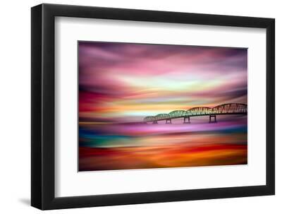 Long Bridge to Astoria - Black Framed Art Print Wall Art, 12x8