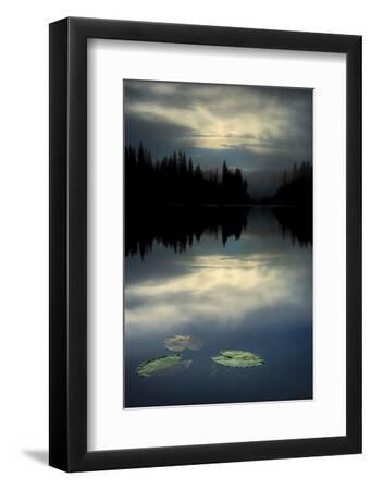 Morning at the Lake - Black Framed Art Print Wall Art, 8x12