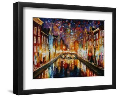 Night Amsterdam - Black Framed Art Print Wall Art, 12x9 Night Amsterdam - Black Framed Art Print Wall Art, 12x9