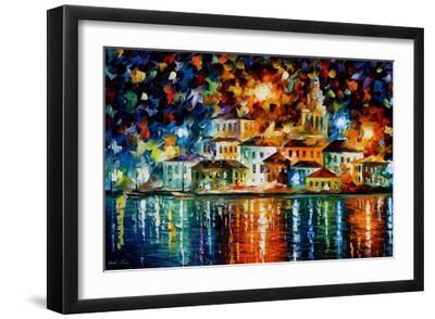Night Harbour - Black Framed Art Print Wall Art, 18x12 Night Harbour - Black Framed Art Print Wall Art, 18x12