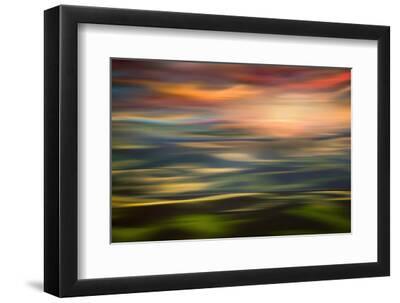 Rolling Hills at Sunset Copy - Black Framed Art Print Wall Art, 12x8