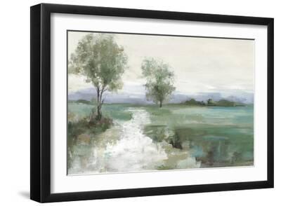 Serene Green Path - Black Framed Art Print Wall Art, 18x12