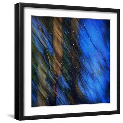Stardust on Pines - Black Framed Art Print Wall Art, 16x16