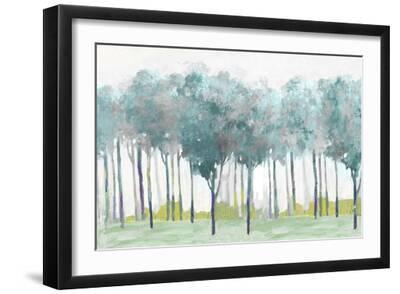 Teal Silver - Black Framed Art Print Wall Art, 18x12