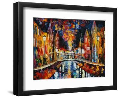 The Town Bridge - Black Framed Art Print Wall Art, 12x9 The Town Bridge - Black Framed Art Print Wall Art, 12x9