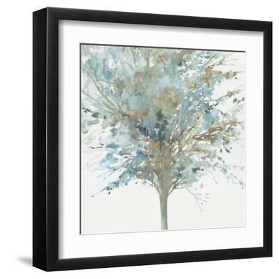 Tree Teal I - Black Framed Art Print Wall Art, 12x12