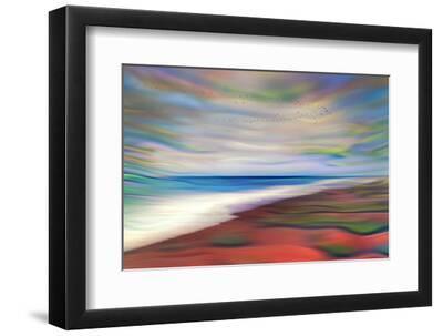 Warm Beach - Black Framed Art Print Wall Art, 12x8