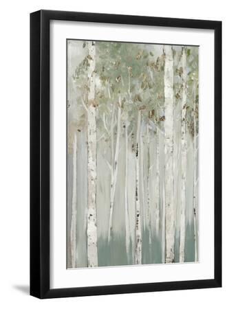 Whispering Green Birch Forest I - Black Framed Art Print Wall Art, 12x18