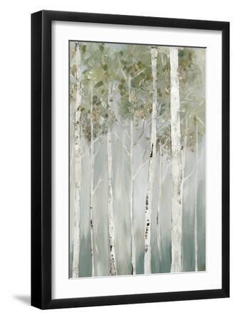 Whispering Green Birch Forest II - Black Framed Art Print Wall Art, 12x18